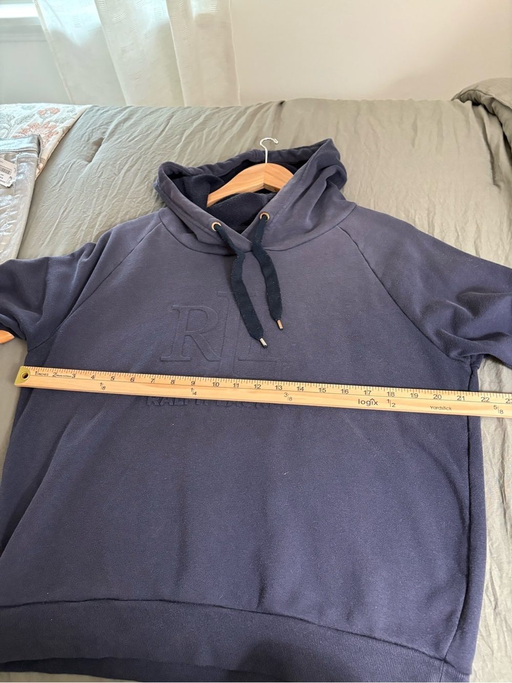 Ralph Lauren Navy RLL Embossed Hoodie. Size Medium. - Picture 8 of 10